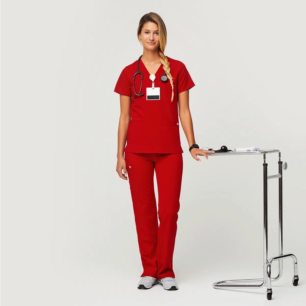 Figs Winning Red Scrub Set